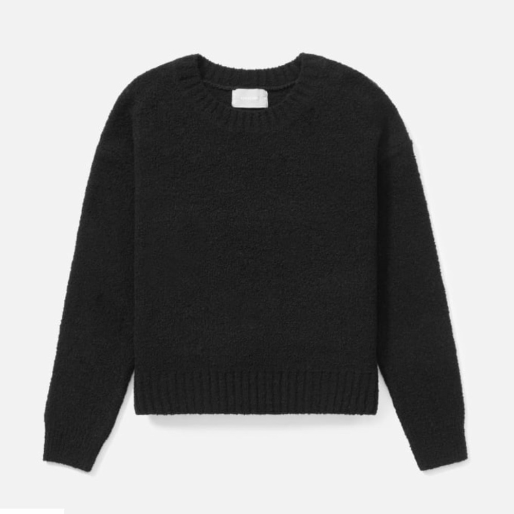 Everlane Teddy Crew Neck Sweater Black Size XS